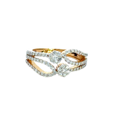 18k Yellow Gold and Diamond Fancy Ring in size 5.5 and total gold weight of 3.68g